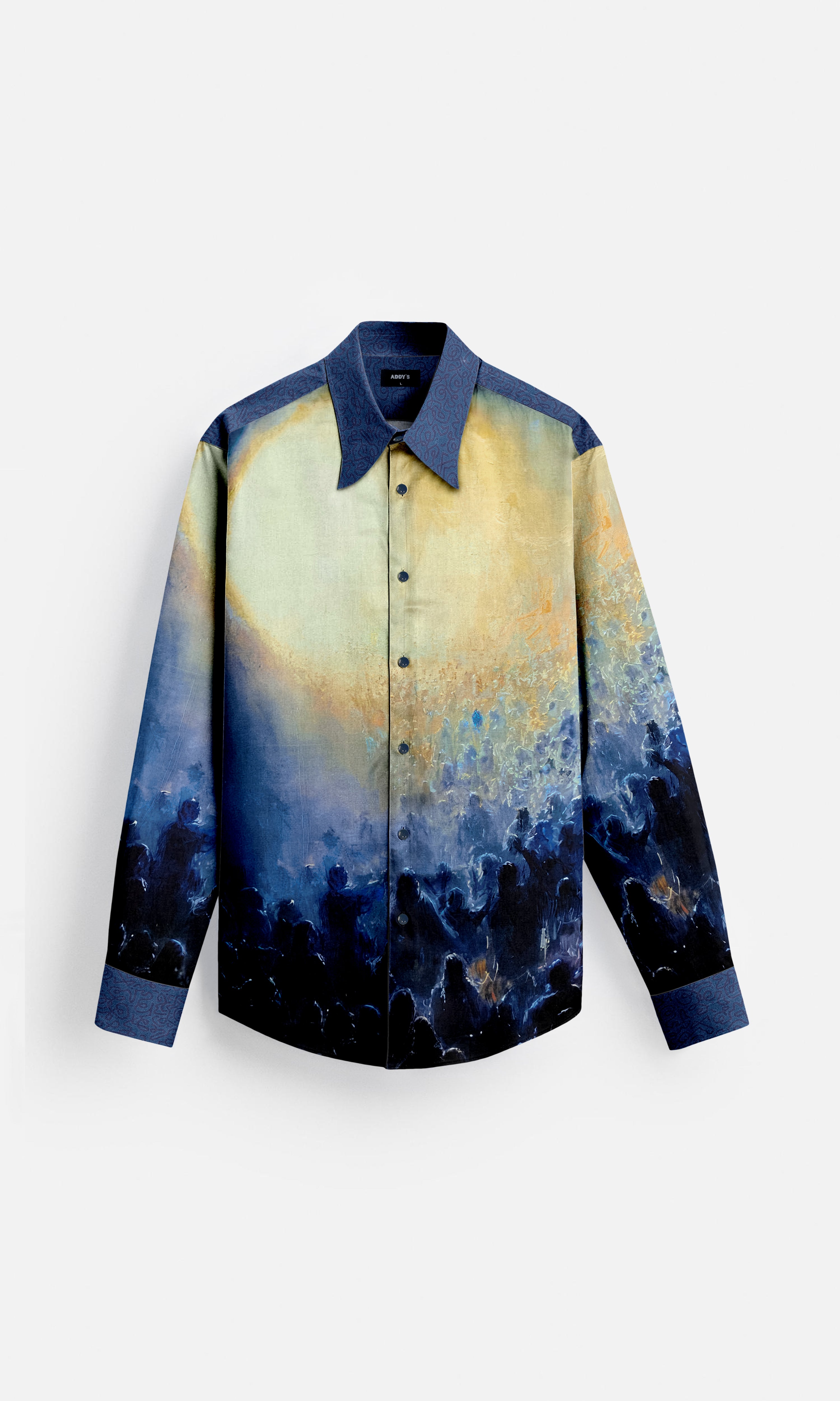 Golden Dusk Pure Bemberg Satin Full Sleeve Shirt