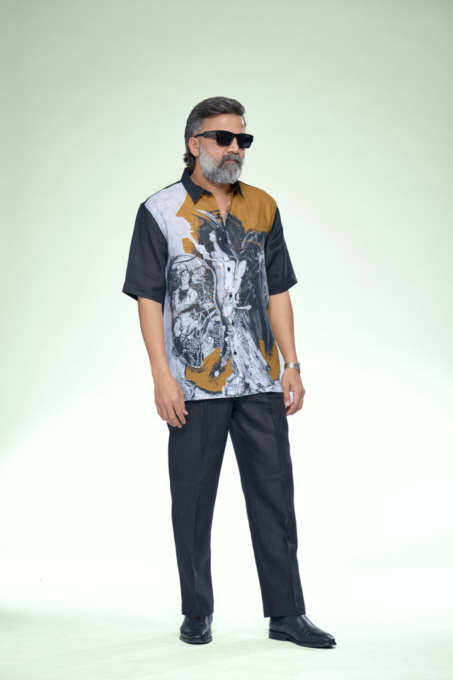 The Ethereal Muse Pure Linen Short Sleeve Shirt – AddysForMen®️