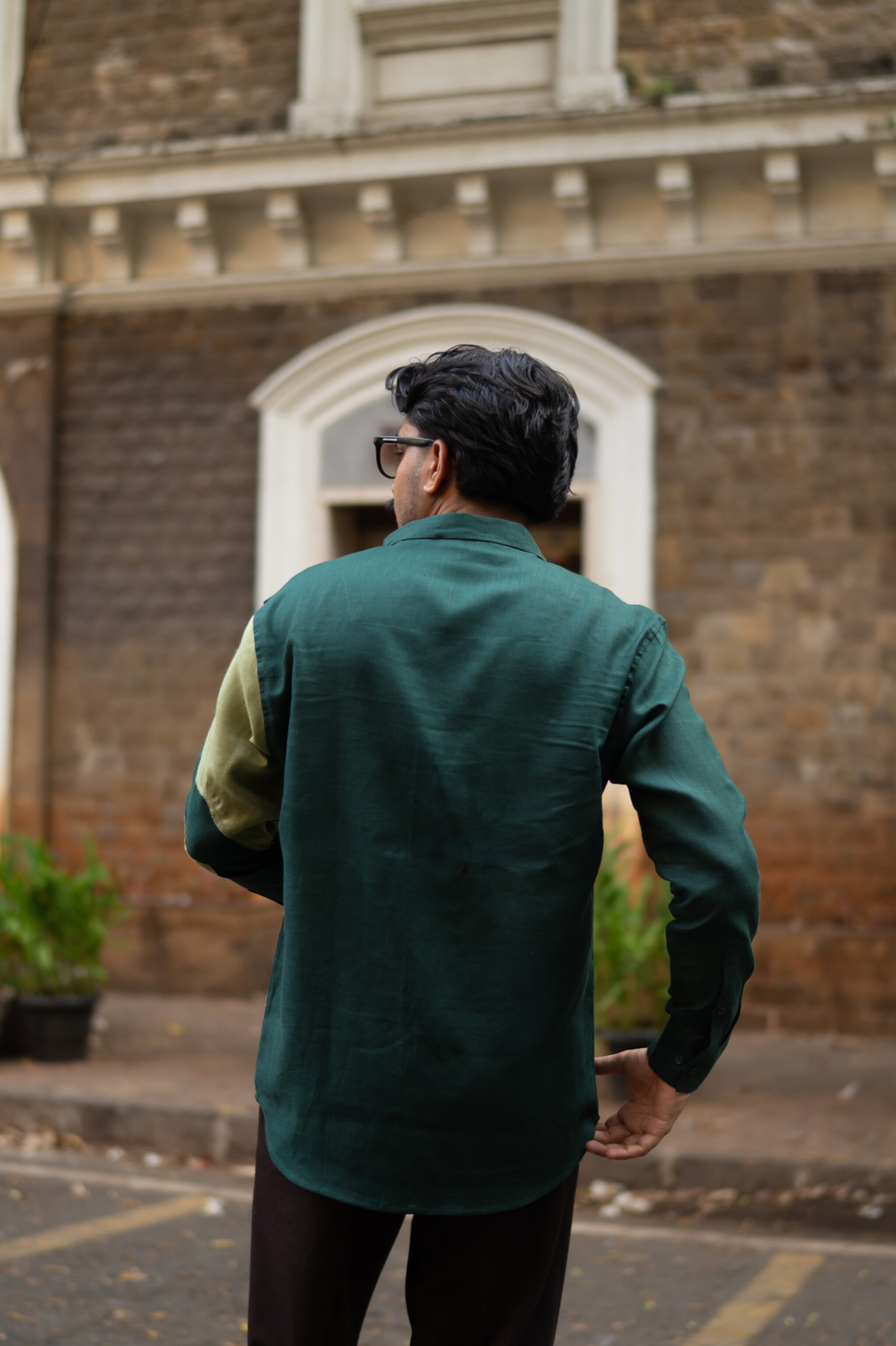 Sage Swirl Pure Linen Designer Shirt