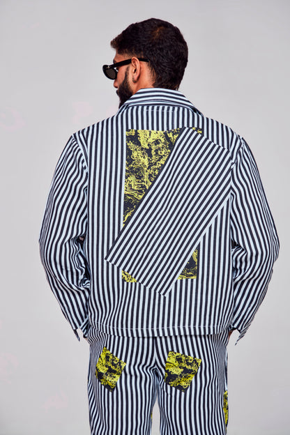 Unleashing Retro : Pure Linen Crop Length Jacket