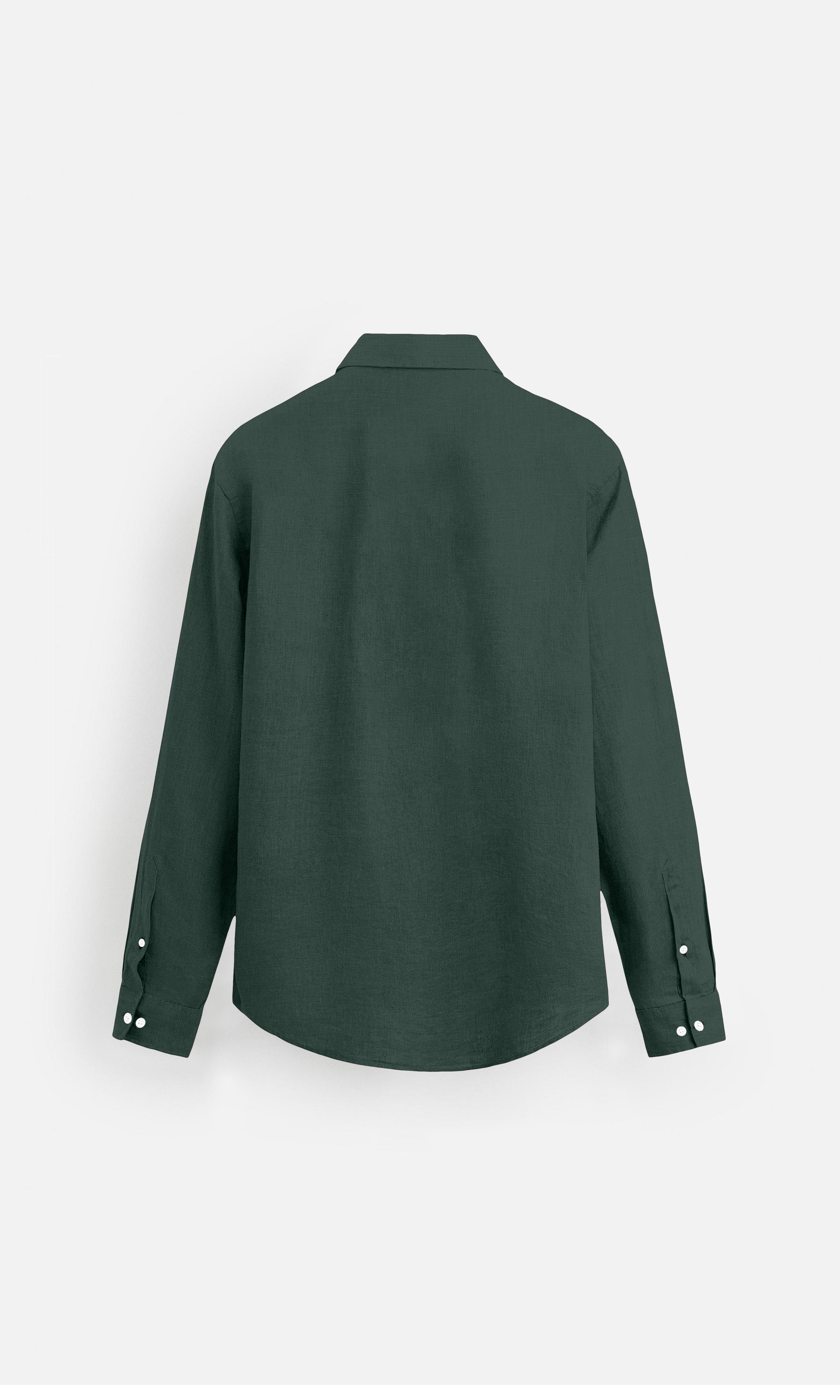 Deep Forest Green Pure Linen full Sleeve Shirt - AddysForMen®