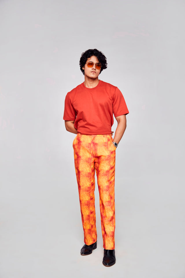 Fire ball :Pure Linen Wide Leg Loose Fit Pant