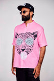 Leopard Tech : Roaring Styke Technology on Your Chest - Pure Linen Short Sleeve Shirt
