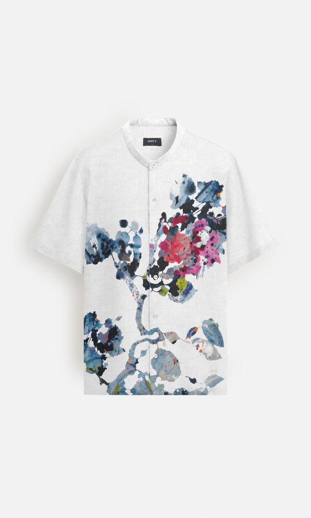 Floral Symphony (Pure Linen Short Sleeve Shirt) – AddysForMen®️