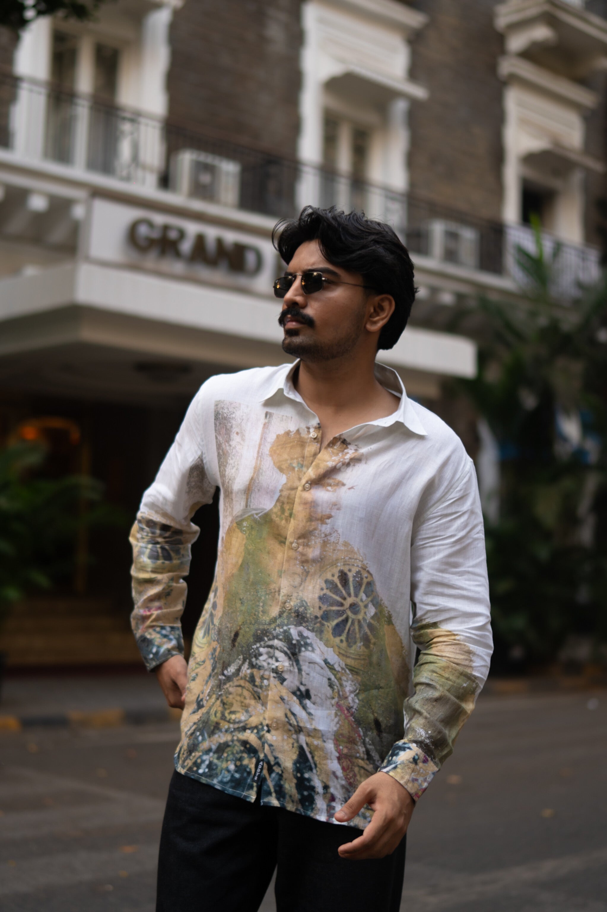 Buy Printed Summer Wear Mural Bloom Pure Linen Shirt, shirt for men, shirt for women, shirts for men, shirts for women, Long Sleeve shirt, satin Pure Linen shirt, beach wear shirt, party wear shirt