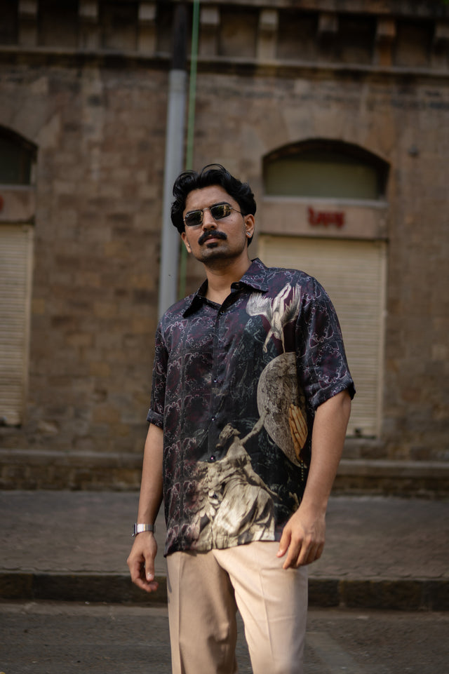Shadow Horizon Pure Bemberg Satin Short Sleeve Shirt