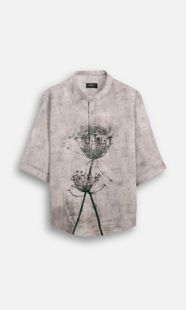 Spring Flower (Pure Linen Kurta Style Shirt) - AddysForMen®️