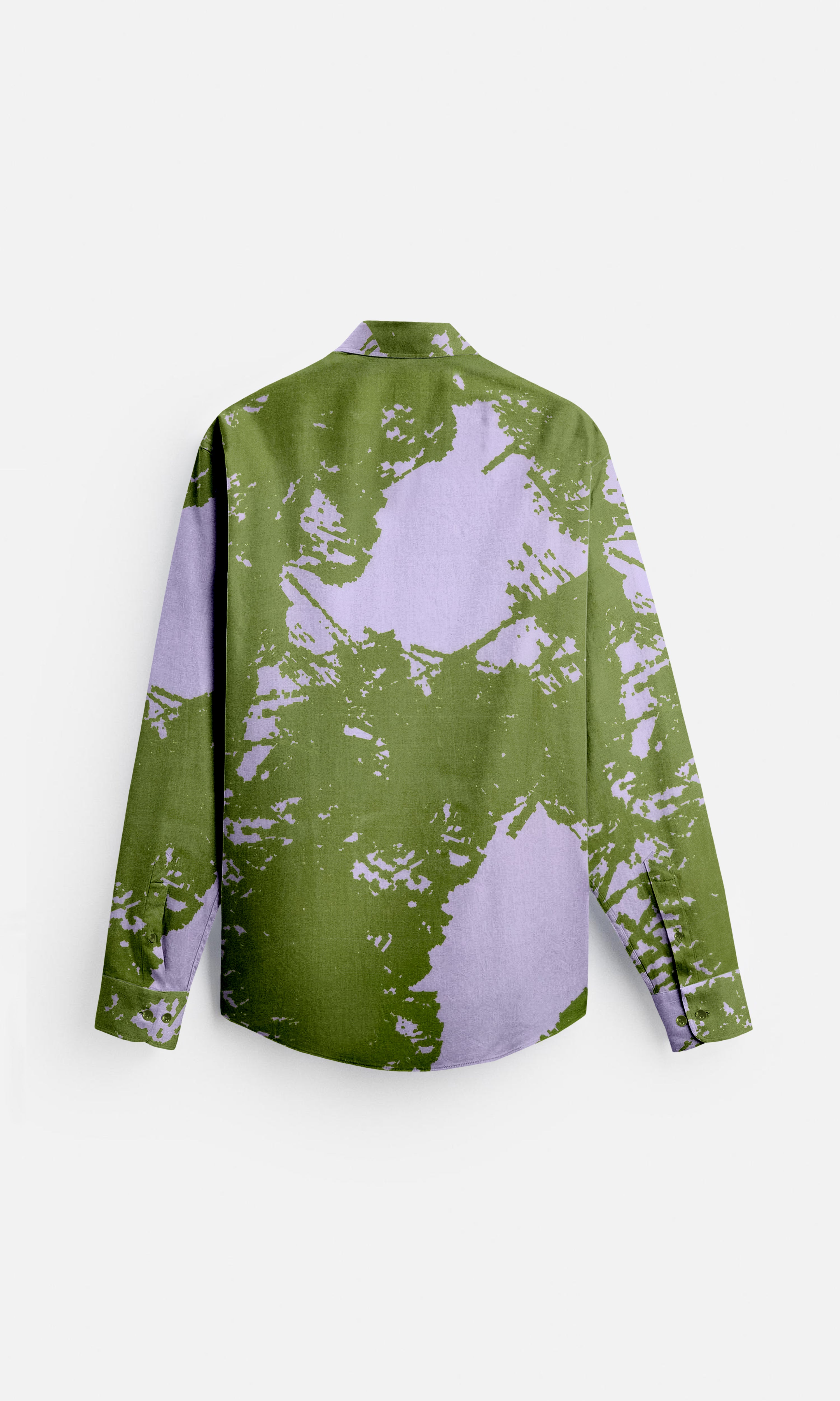 Green Splash Pure Bemberg Satin Full Sleeve Shirt