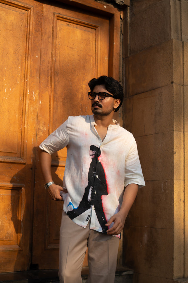 Midnight Walk Pure Linen Short Sleeve Unisex Shirt - AddysForMen®