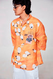 Sheep Chic : Embrace the Elegance of Sheep - Pure Linen 3/4 Sleeve Kurta Style Shirt
