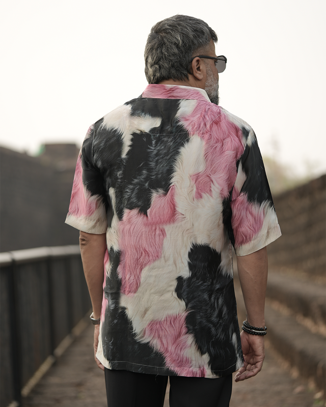 Abstract Fade Pure Bemberg Satin Short Sleeve Shirt