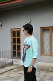 "Majestic Wings : Embodied Grace in Butterfly - Adorned 3/4 Sleeve Kurta Style Shirt"