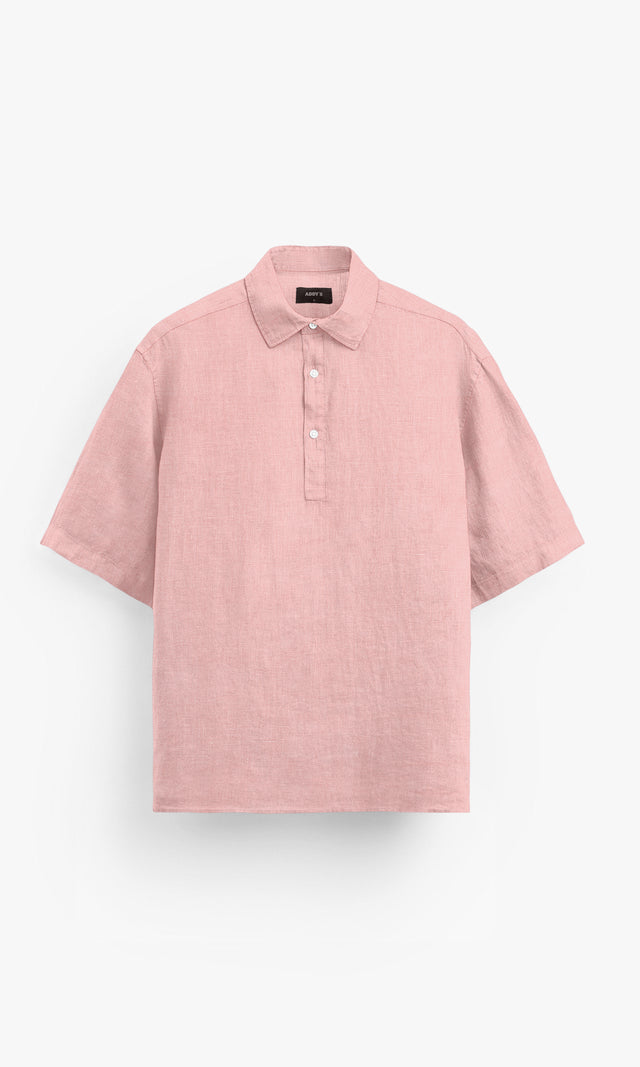 Rose Pink polo shirt Pure Linen Shirt, Office Wear, Regular Wear, Formal Wear, Digital Printed Shirt, shirt for men, shirt for women, shirts for men, shirts for women, Short Sleeve shirt, satin Pure Linen shirt, beach wear shirt, party wear shirt