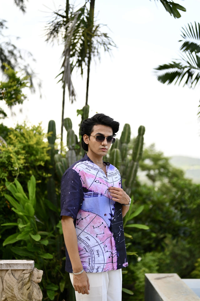 "Stellar Infusion : Unveiling the Wonders of the Universe - Short Sleeve Shirt"