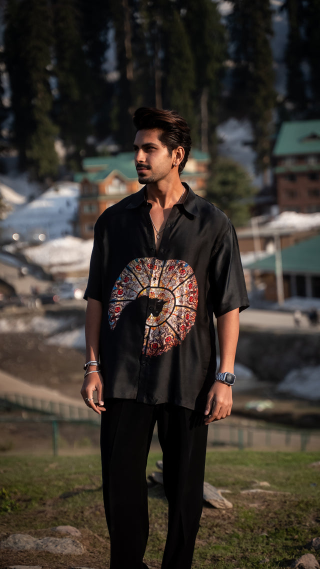 Tribal Cat Pure Bemberg Satin Short Sleeve Shirt
