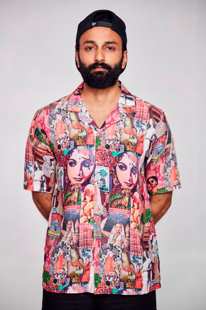 Bollywood Bliss : Dazzling Fusion of Colours and Culture - Pure Linen Cuban Coller Shirt