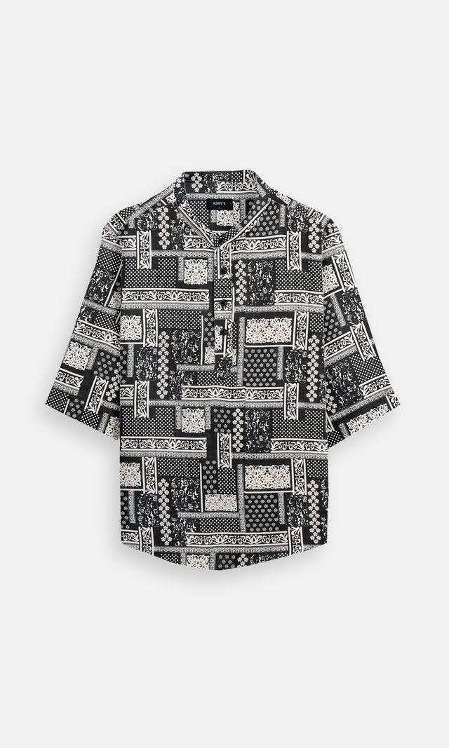 Adorable Floral (Pure Linen Kurta Style Shirt) - AddysForMen®️