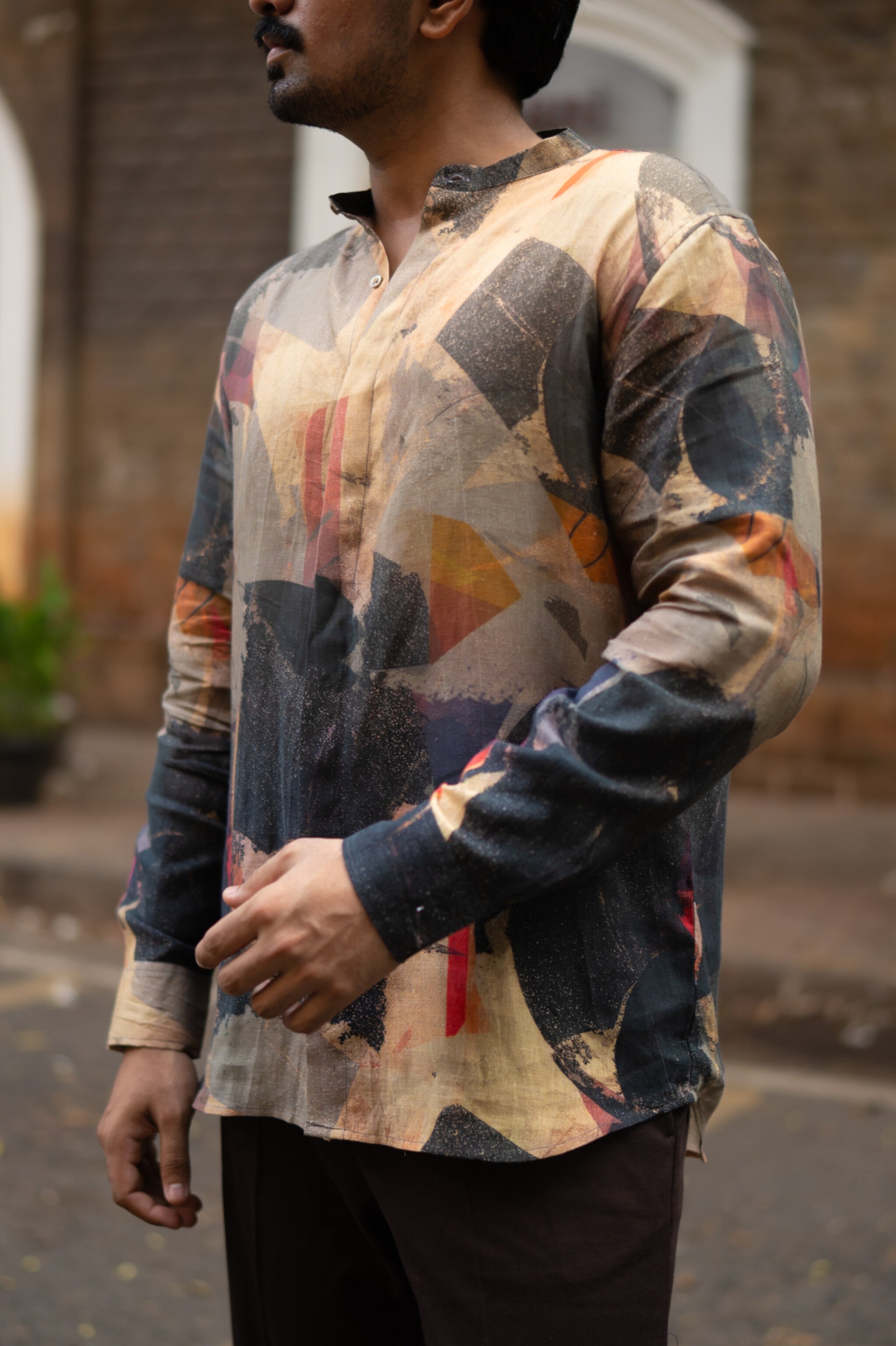 Earthbound Art Pure Linen Designer Unisex Long Sleeve Shirt - AddysForMen®