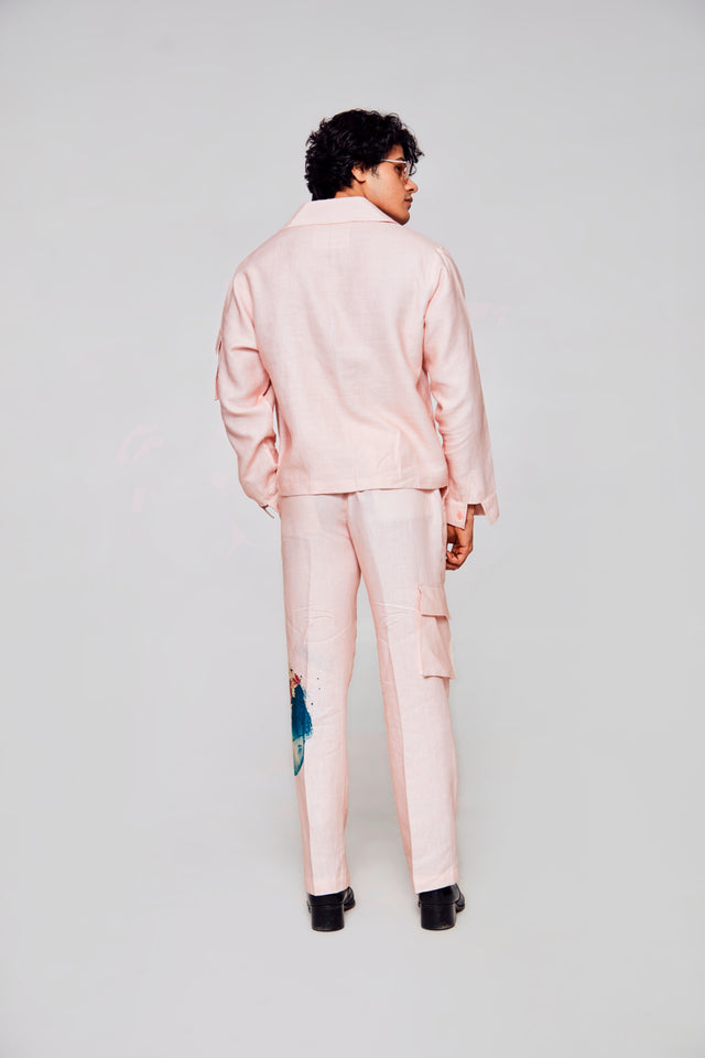 Blossom Dreams : Pure Linen Crop Length Jacket