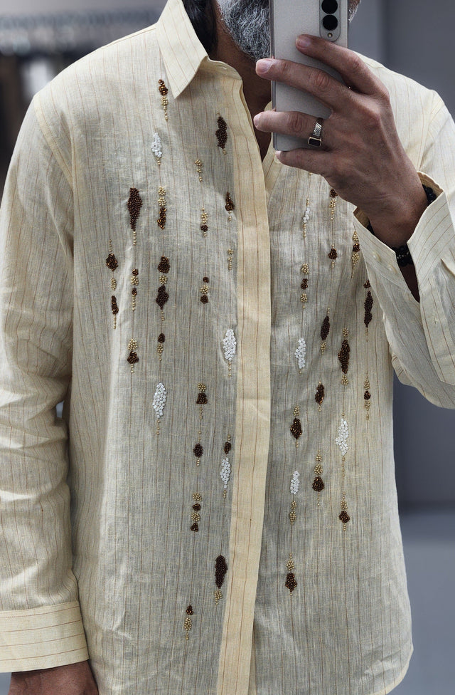 Sun-Drenched Hand-Embroidered Linen Shirt
