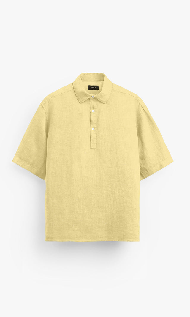 Pastel Yellow polo shirt Pure Linen Shirt, Office Wear, Regular Wear, Formal Wear, Digital Printed Shirt, shirt for men, shirt for women, shirts for men, shirts for women, Short Sleeve shirt, satin Pure Linen shirt, beach wear shirt, party wear shirt