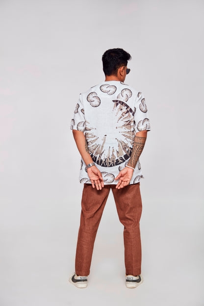 Cosmic Dreams : Celestial Wanderer - Pure Linen Tshirt Style Shirt