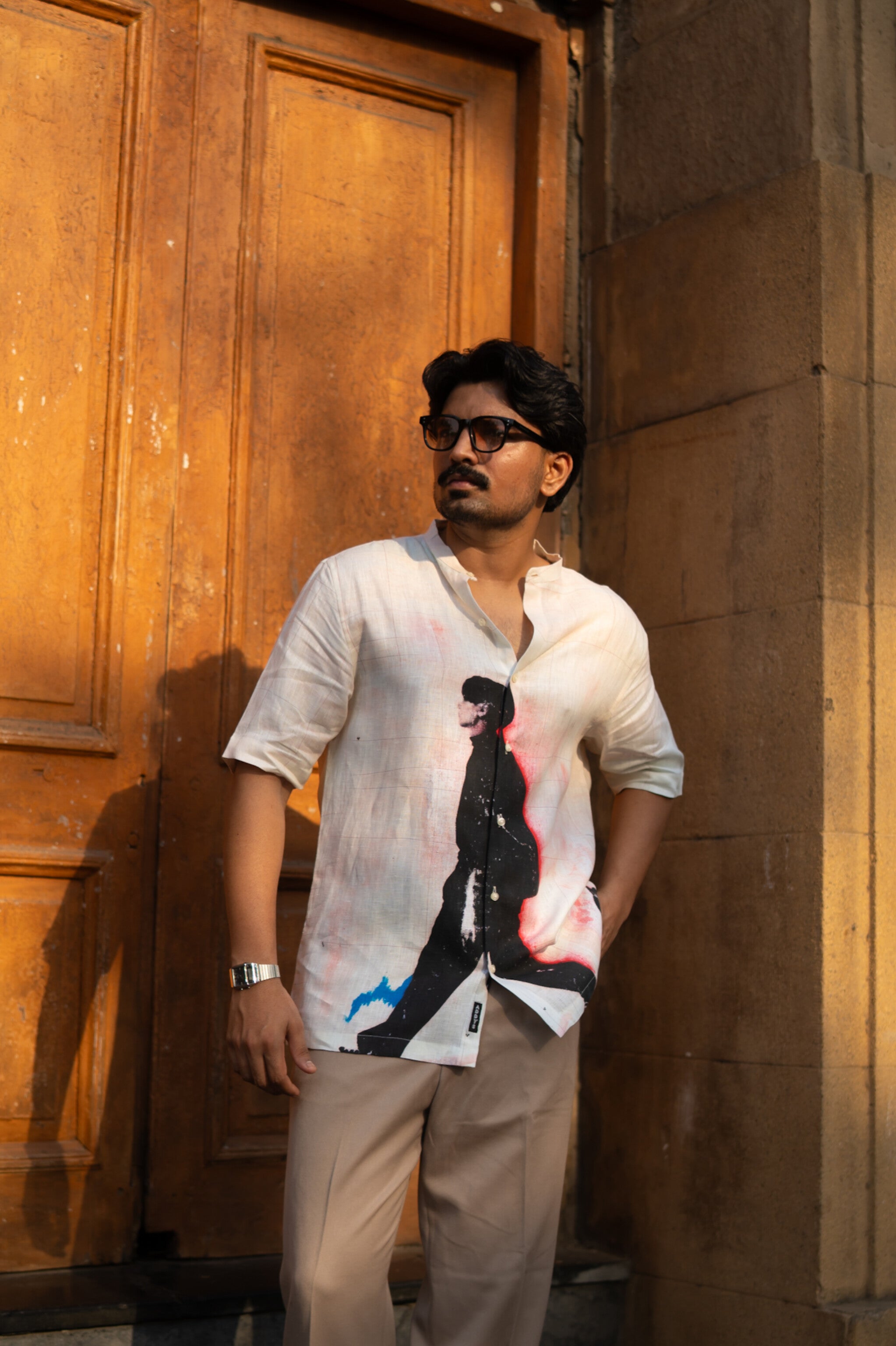 Midnight Walk Pure Linen Short Sleeve Unisex Shirt - AddysForMen®