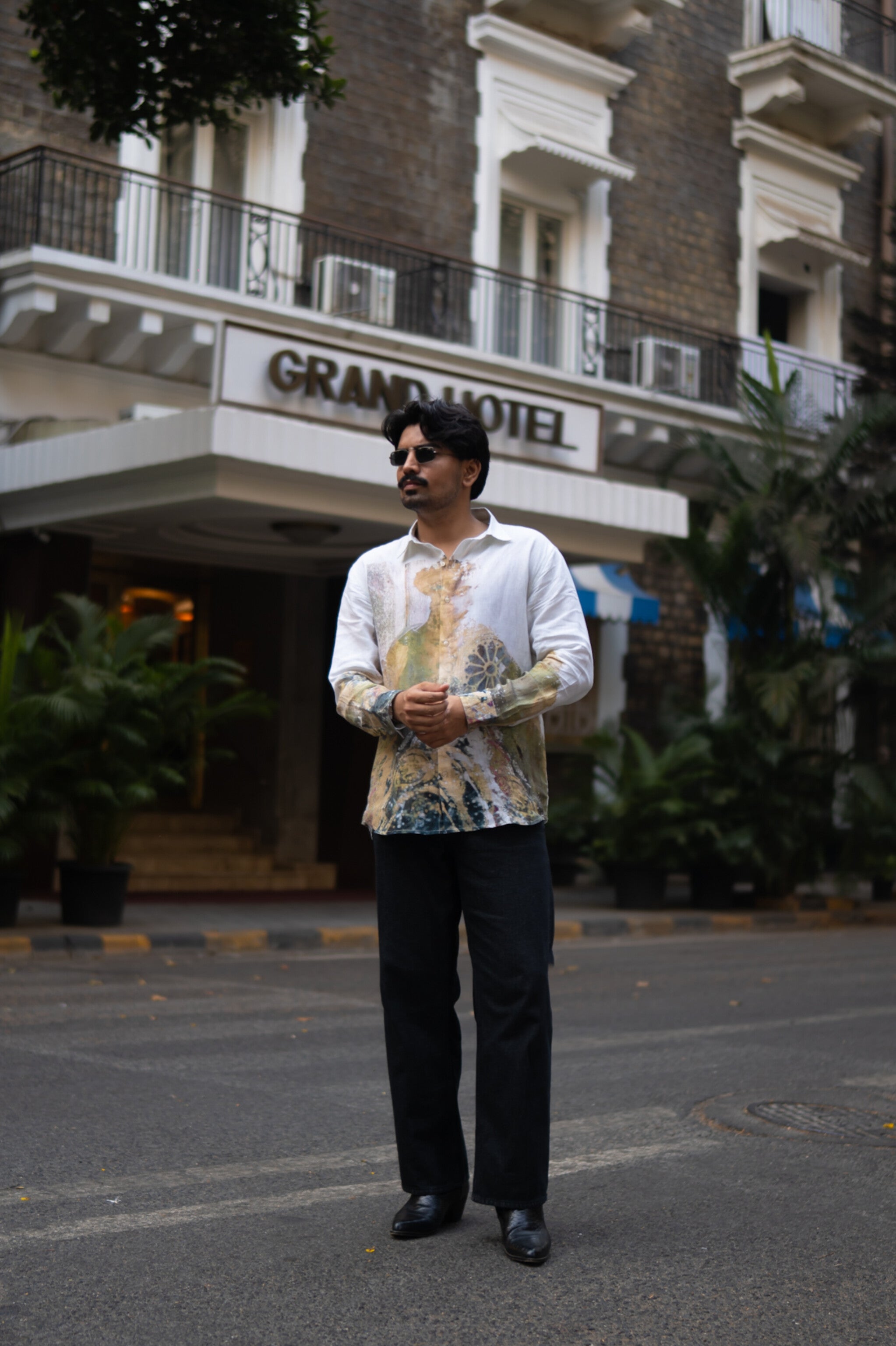Stylish Mural Bloom Printed Pure Linen Shirt - AddysForMen®
