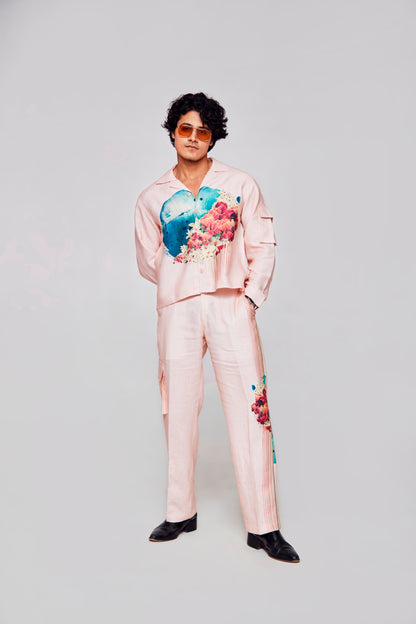 Blossom Dreams : Pure Linen Crop Length Jacket
