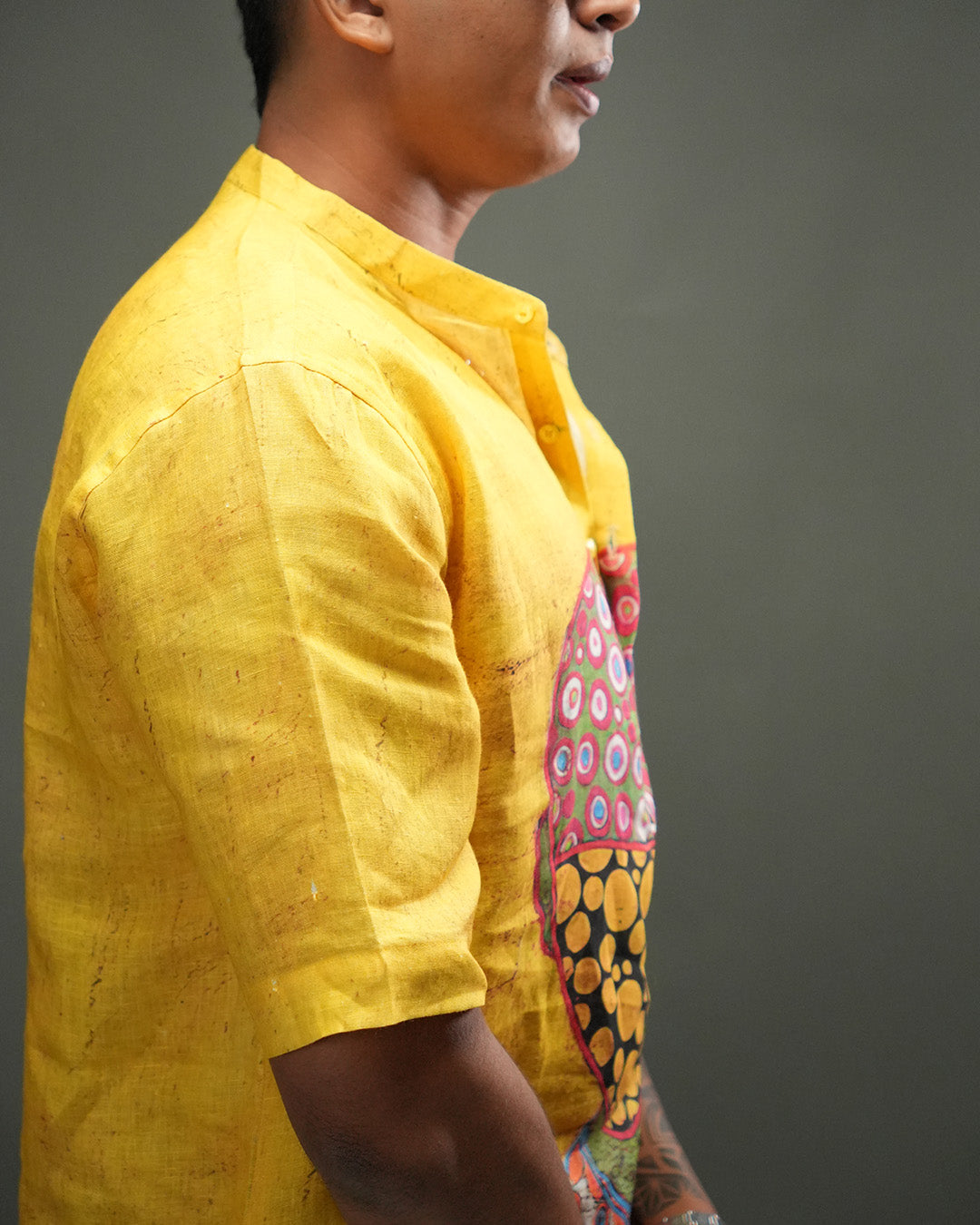 Golden Buzz Pure Linen Short Sleeve Kurta