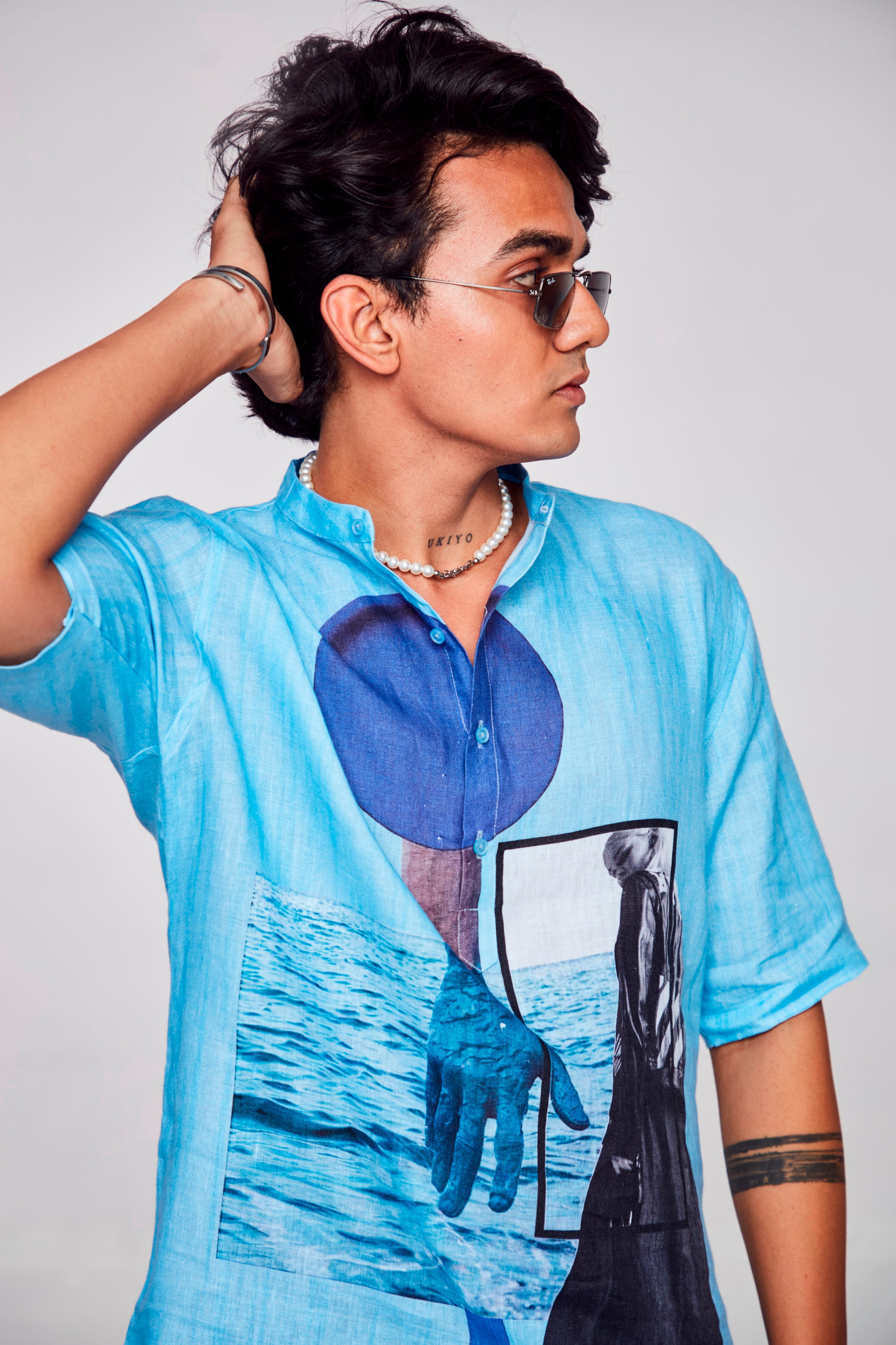 Seaside Serenity Pure Linen Short Sleeve kurta Unisex