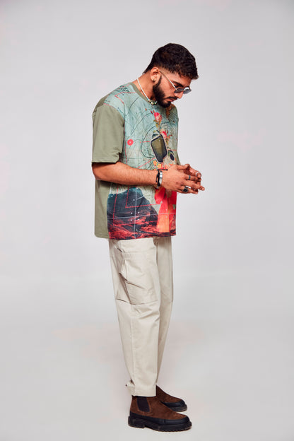 Soulful Pixels : Merge of Technology and Human Expression - Oversize Linen Tshirt