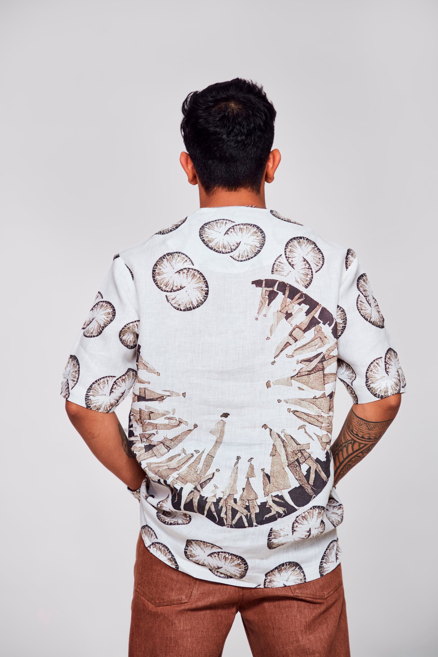 Cosmic Dreams : Celestial Wanderer - Pure Linen Tshirt Style Shirt