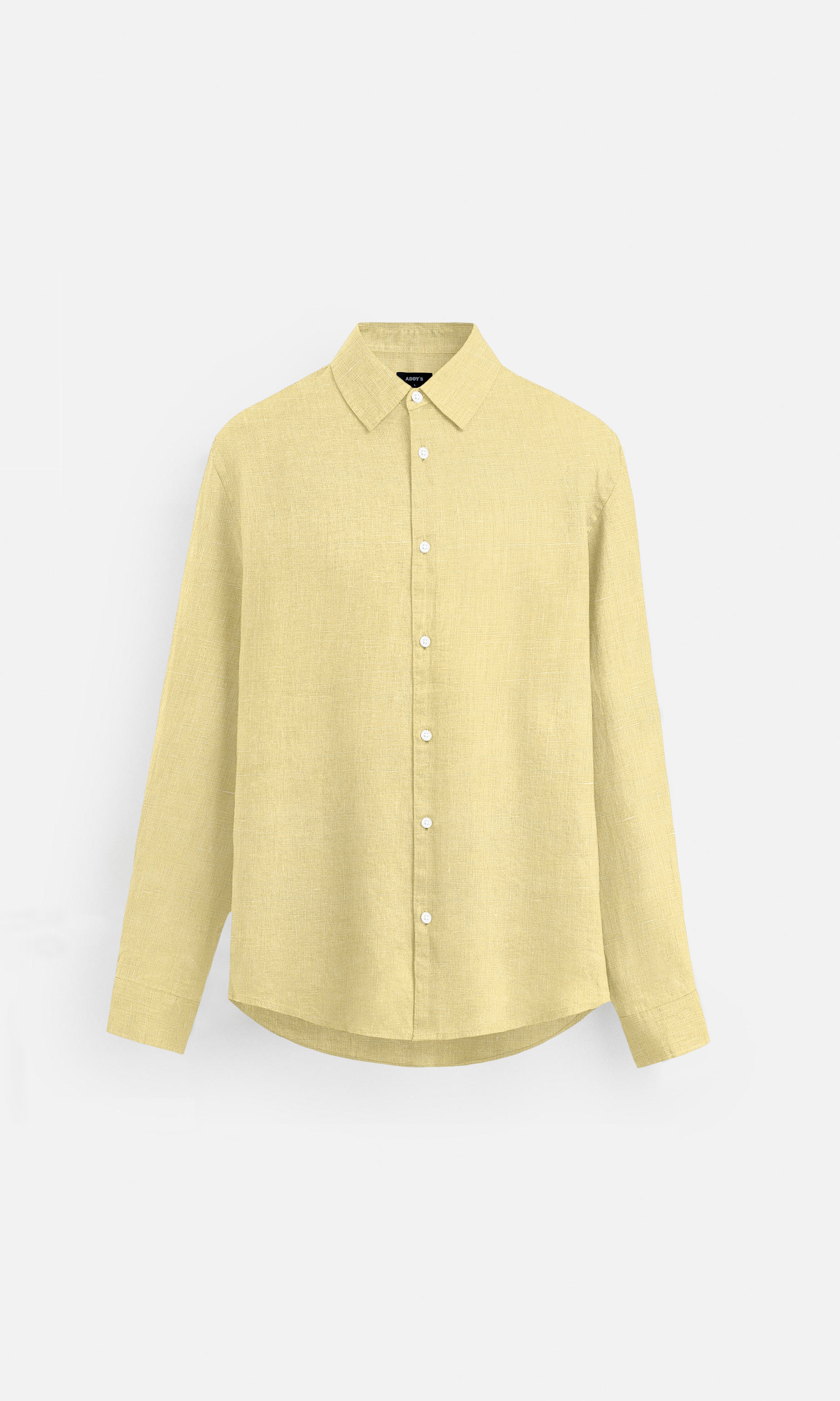 Classic Soft Yellow Pure Linen full Sleeve Shirt - AddysForMen®