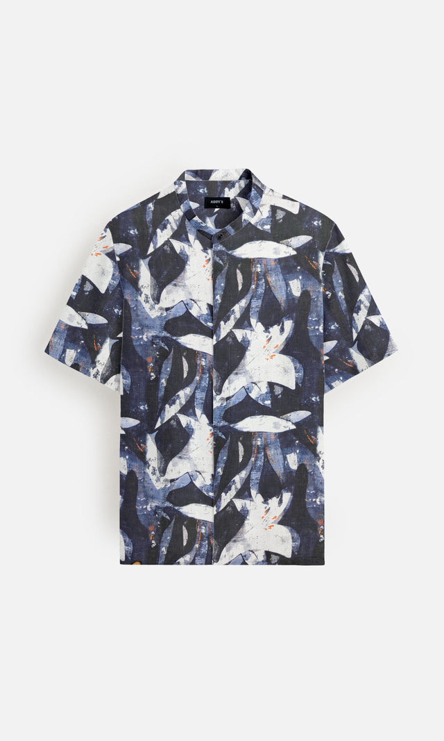 Abstarct Bloom Unisex (Pure Linen Short Sleeve Shirt) - AddysForMen®