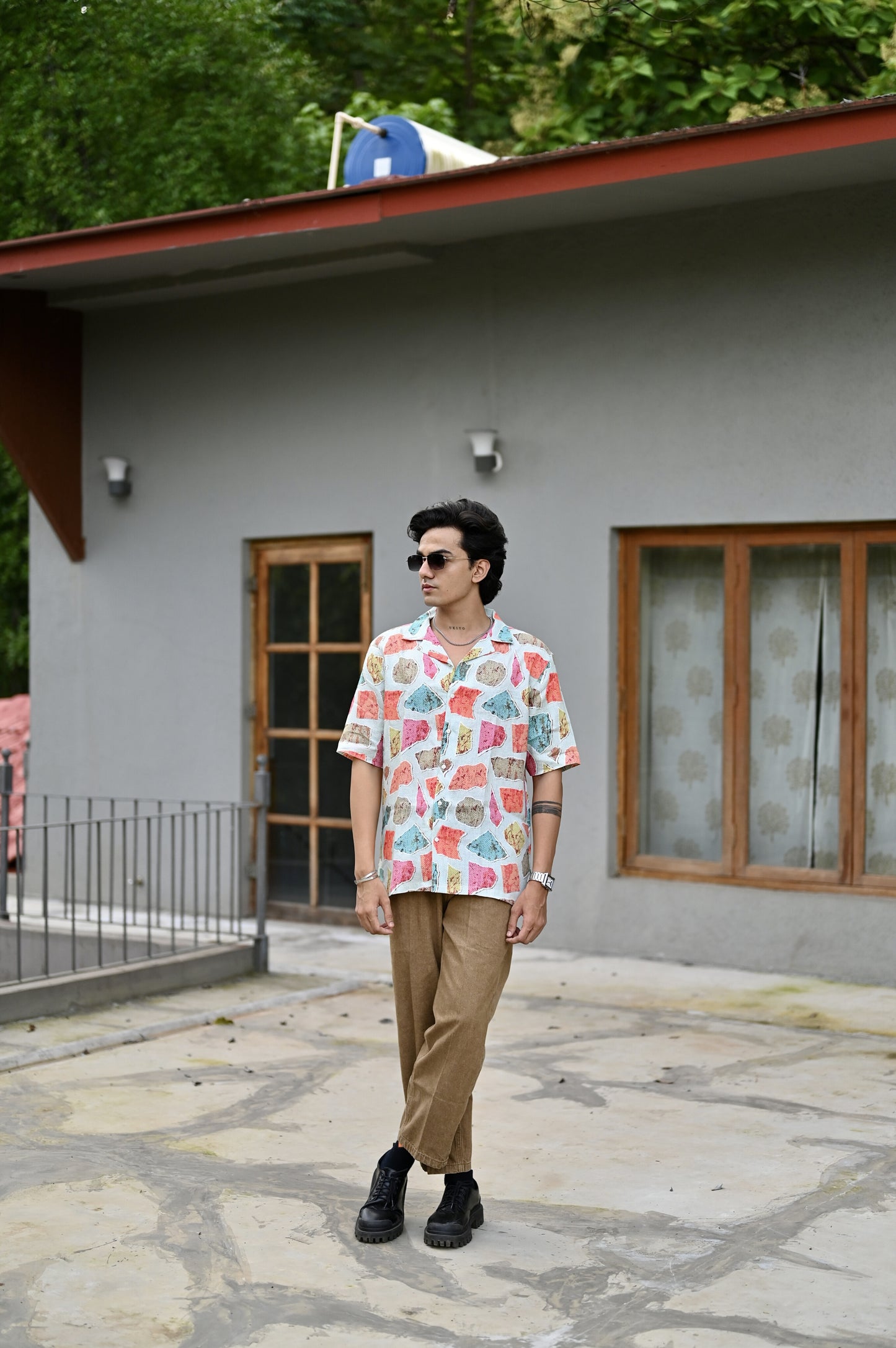 "Havana Rhythms : Embrace the Lively Fusion of Colors with Cuban Collar Shirt"