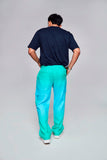 Shades of blue :Pure Linen Wide Leg Loose Fit Cargo Pant