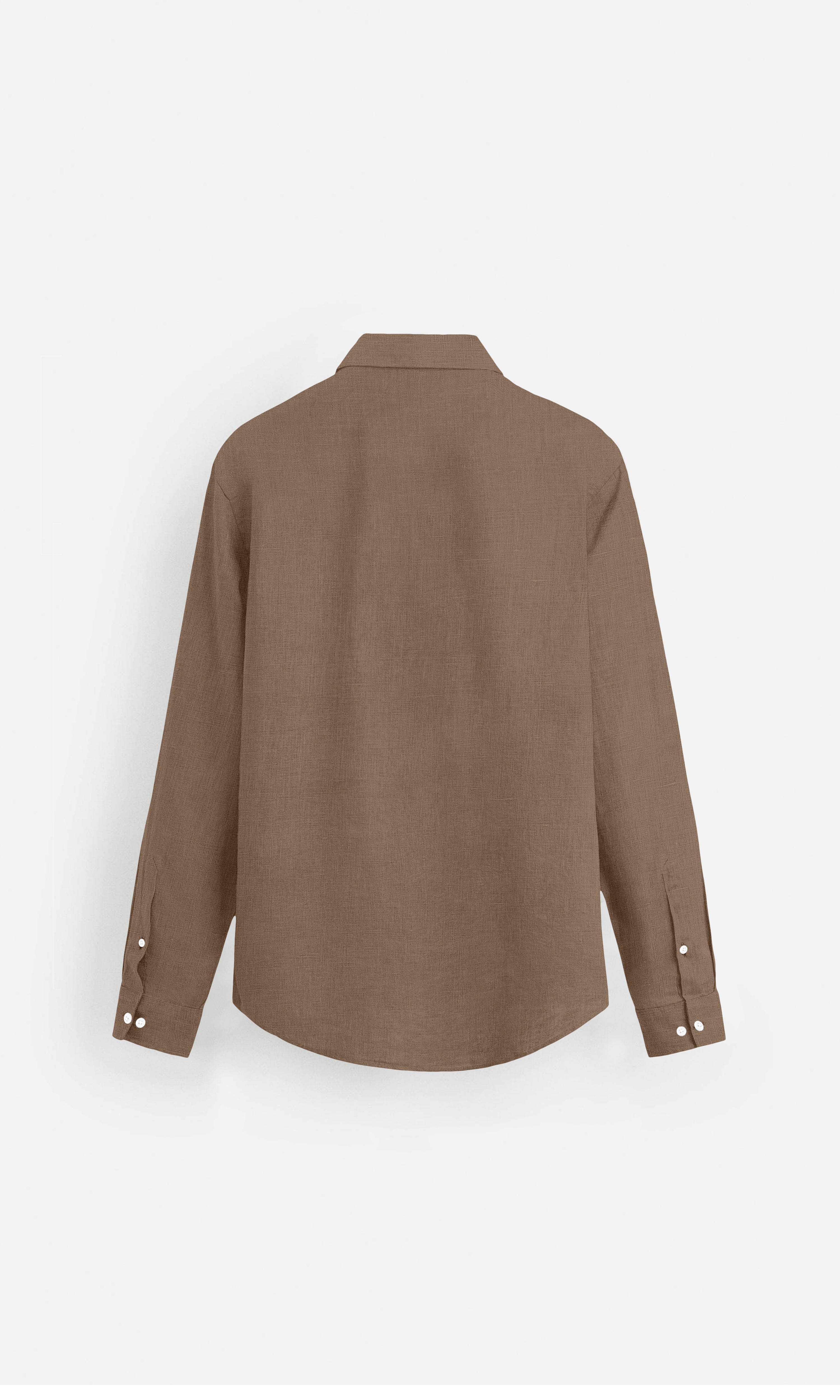Chestnut Brown Pure Linen full Sleeve Shirt - AddysForMen®