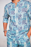 Screen Sleek : The Contemporary 3/4 Sleeve Pure Linen Kurta Style Shirt