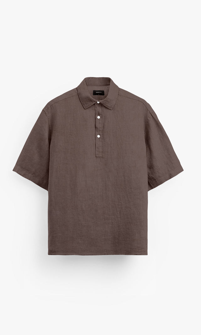 Rich Cocoa polo shirt Pure Linen Shirt, Office Wear, Regular Wear, Formal Wear, Digital Printed Shirt, shirt for men, shirt for women, shirts for men, shirts for women, Short Sleeve shirt, satin Pure Linen shirt, beach wear shirt, party wear shirt