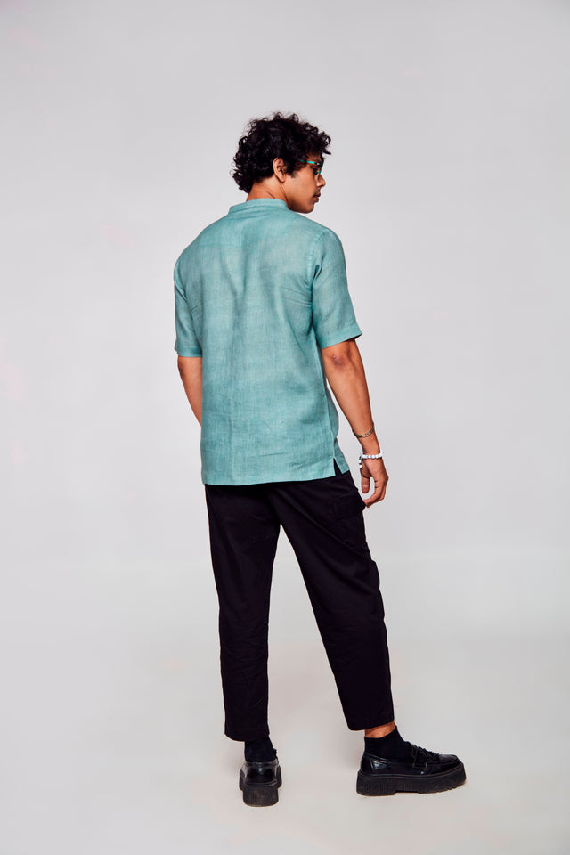 Feminine Fusion Printed Pure Linen Short Sleeve Unisex Shirt