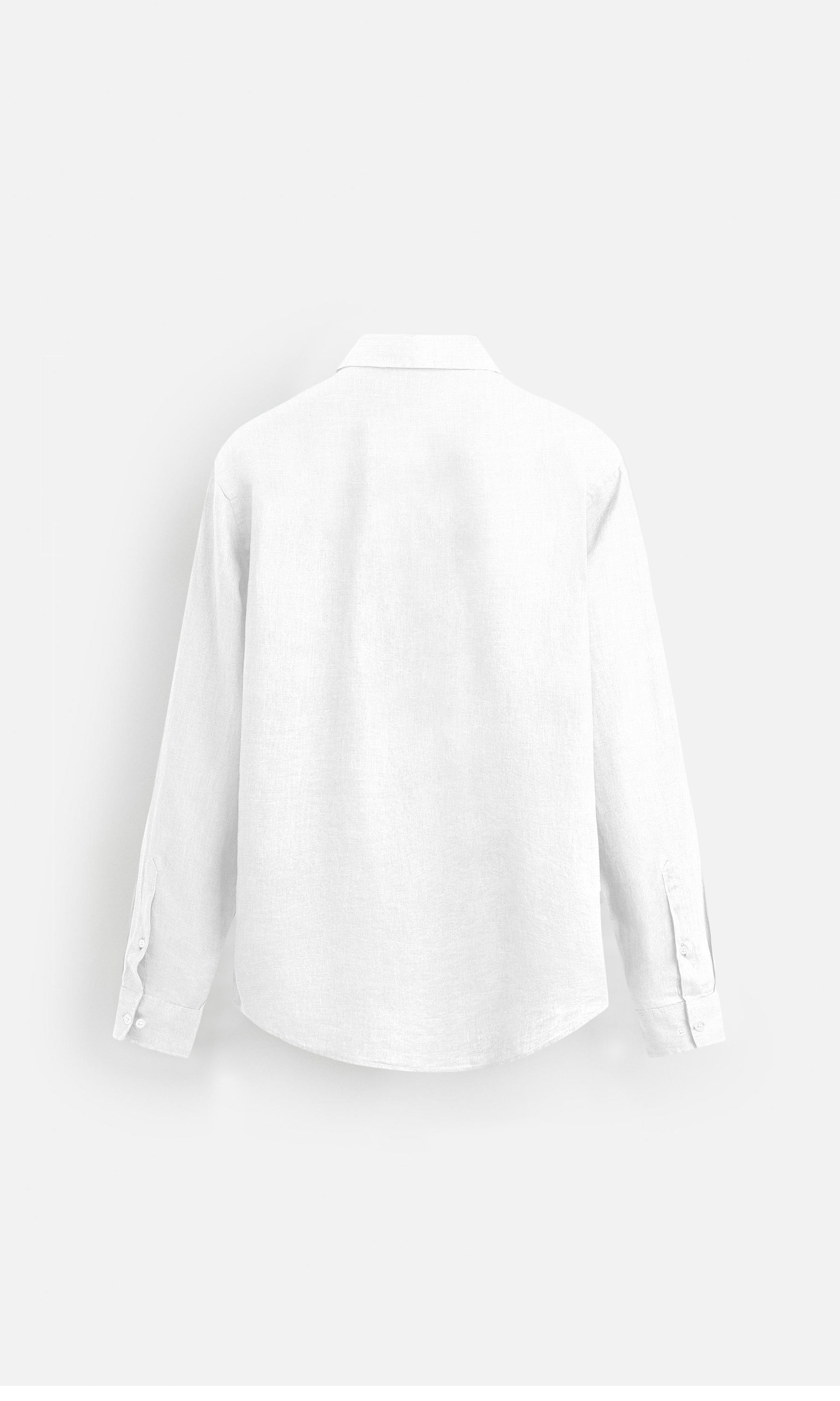 Classic White Pure Linen full Sleeve Shirt - AddysForMen®