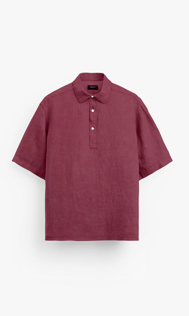 Blush Red polo shirt Pure Linen Shirt, Office Wear, Regular Wear, Formal Wear, Digital Printed Shirt, shirt for men, shirt for women, shirts for men, shirts for women, Short Sleeve shirt, satin Pure Linen shirt, beach wear shirt, party wear shirt