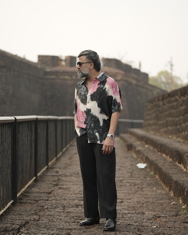 Abstract Fade Pure Bemberg Satin Short Sleeve Shirt