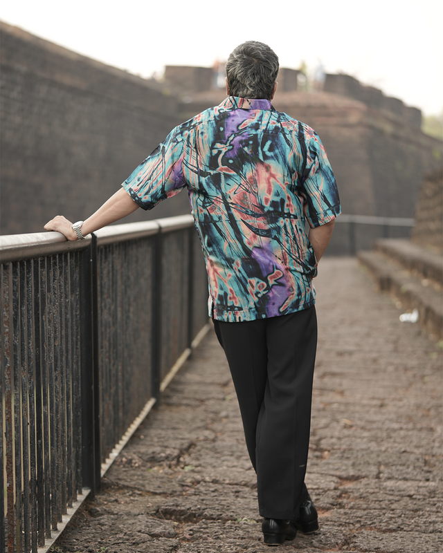 Stylish Urban Canvas Bemberg Satin Digital Print Shirt