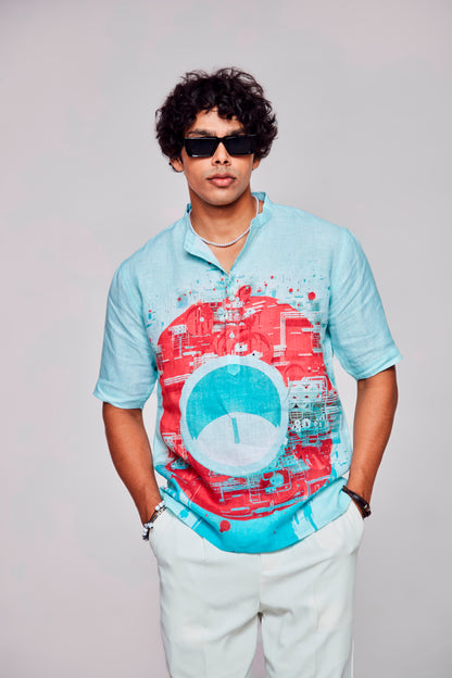 Tech Enthusiast : Boundless Creativity - Pure Linen Short Sleeve Kurta