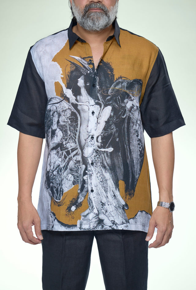 The Ethereal Muse Pure Linen Short Sleeve Shirt – AddysForMen®️