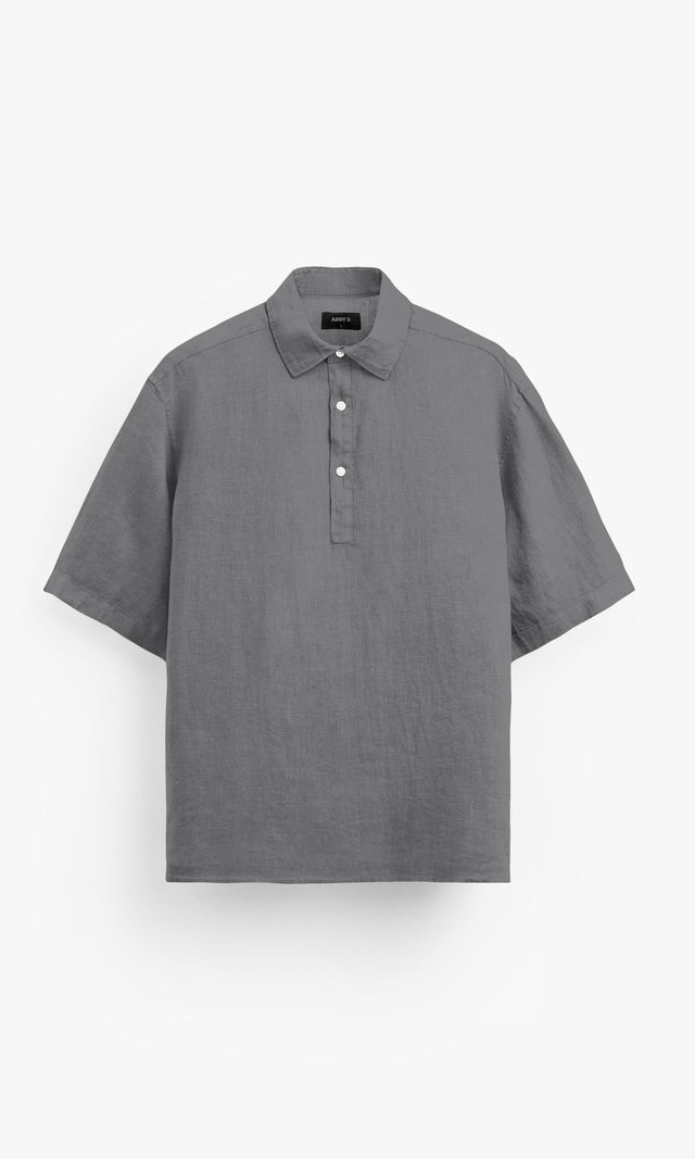 Charcoal Grey polo shirt Pure Linen Shirt, Office Wear, Regular Wear, Formal Wear, Digital Printed Shirt, shirt for men, shirt for women, shirts for men, shirts for women, Short Sleeve shirt, satin Pure Linen shirt, beach wear shirt, party wear shirt