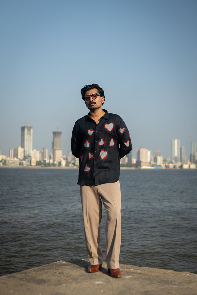 Stitched Love Pure Linen Designer Shirt