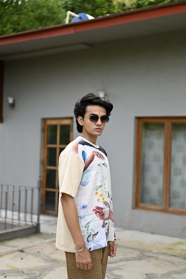 "Urban Edge : The Cool Cat Oversize Linen Tshirt"